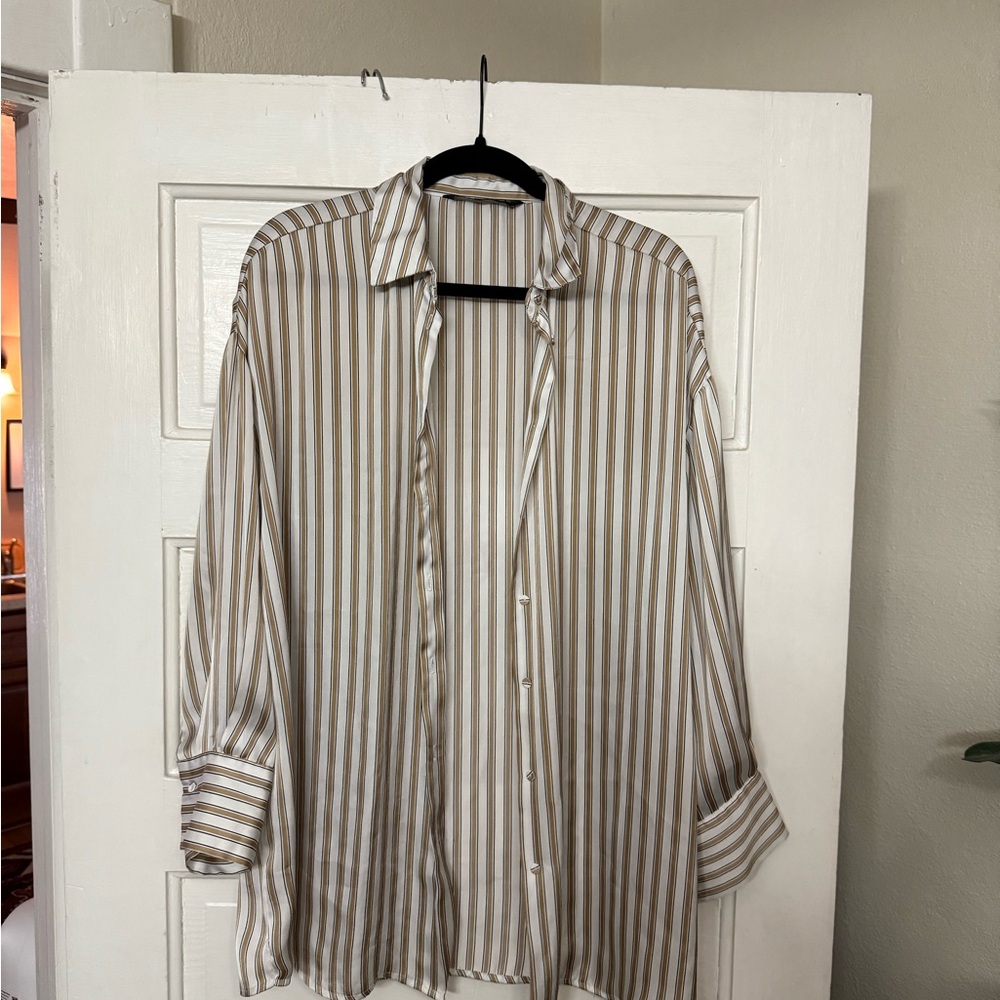 Zara Striped Button-Up Shirt